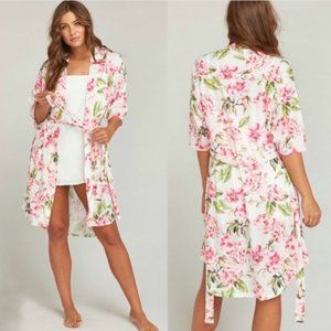 Show Me Your MuMu Brie Robe Garden of Blooms Floral Open Front Robe with Tie